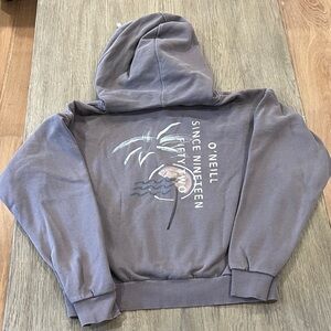 O'Neill Gray Pullover Hoodie with Palm Graphic
